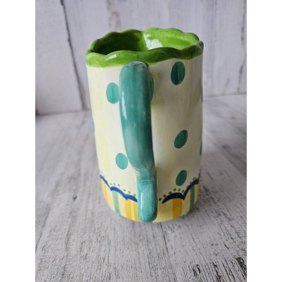 Cupcakes cartwheels mini creamer jug hodges vintage polka dot green whimsical - Picture 3 of 9